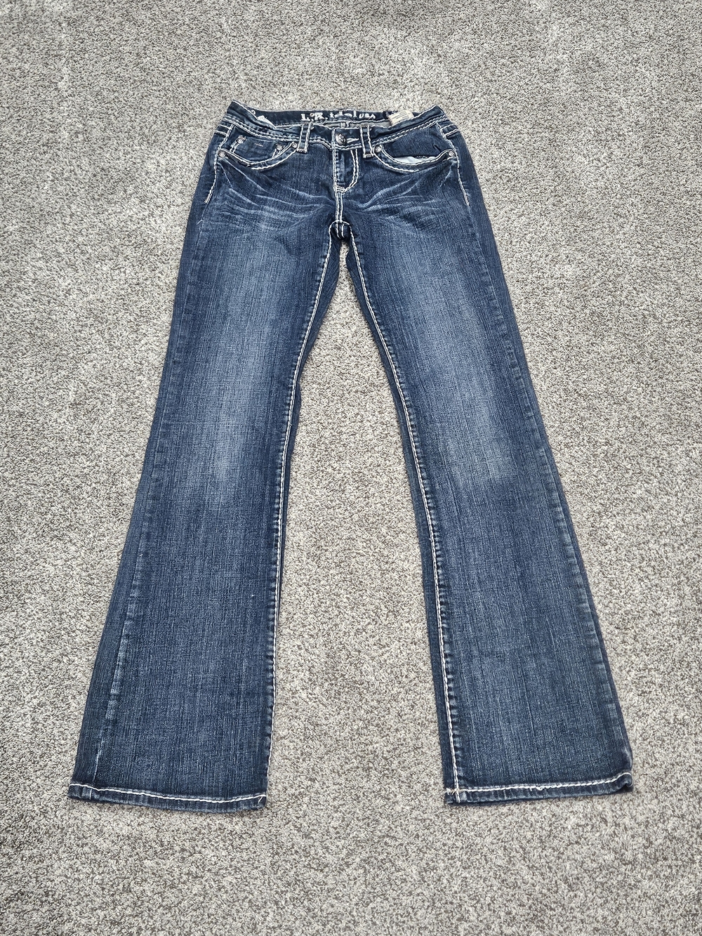 L.A. idol Women's Flared Jeans - Dark Blue